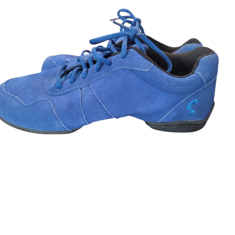 Fabulous Sansha Blue Suede Hip Hope Split Jazz Shoes Size 9 - Picture 4 of 5